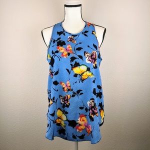 Stitch Fix Renee C. Blue Print Split Back Top M